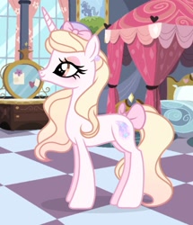 Size: 1220x1416 | Tagged: safe, artist:cstrawberrymilk, imported from derpibooru, pony, unicorn, bow, female, glinda the good witch, horn, mare, ponified, solo, tail, tail bow, the wizard of oz