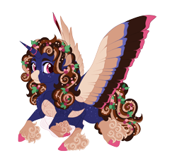 Size: 4400x4000 | Tagged: safe, artist:gigason, imported from derpibooru, oc, oc:garland ganache, alicorn, pony, absurd resolution, colored wings, female, magical lesbian spawn, mare, multicolored wings, offspring, parent:cup cake, parent:princess luna, simple background, solo, transparent background, wings