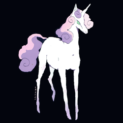 Size: 900x900 | Tagged: safe, artist:kolumbula, imported from derpibooru, sweetie belle, pony, unicorn, black background, female, full body, horn, mare, simple background