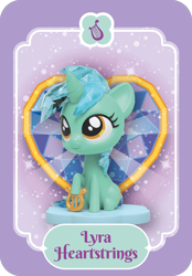 Size: 840x1206 | Tagged: safe, imported from derpibooru, lyra heartstrings, pony, unicorn, female, horn, kwistal fwenz, lyre, mare, merchandise, musical instrument, official, sitting, smiling, solo, tail, toy