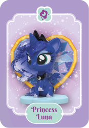 Size: 840x1206 | Tagged: safe, imported from derpibooru, princess luna, alicorn, pony, female, hoof shoes, jewelry, kwistal fwenz, mare, merchandise, mighty jaxx, official, peytral, princess shoes, regalia, smiling, solo, spread wings, tail, tiara, toy, wings