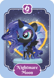 Size: 840x1206 | Tagged: safe, imported from derpibooru, nightmare moon, alicorn, pony, armor, female, helmet, hoof shoes, horn, kwistal fwenz, mare, merchandise, mighty jaxx, official, princess shoes, solo, spread wings, tail, toy, wings