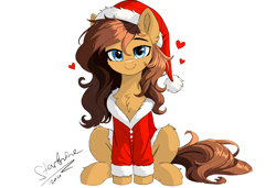 Size: 4864x3328 | Tagged: safe, artist:starshine, imported from derpibooru, oc, christmas, commission, cute, holiday, signature, sitting