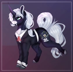 Size: 1880x1859 | Tagged: safe, artist:charlotte38, imported from derpibooru, oc, oc only, unicorn, clothes, horn, male, nudity, sheath, solo, stallion