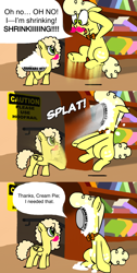 Size: 1152x2292 | Tagged: safe, artist:mod wit, imported from derpibooru, oc, oc only, oc:bananas wit, oc:cream pie, ask, askbananaswit, bananas is bananas, calm down, cream pie, facial hair, food, freaking out, going crazy, look-alike, moustache, natural history museum, pie, pie in the face, sign, tumblr, warfstache