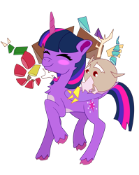 Size: 1311x1649 | Tagged: safe, artist:prixy05, imported from derpibooru, discord, twilight sparkle, alicorn, draconequus, pony, discolight, duo, duo male and female, female, male, mare, shipping, simple background, straight, transparent background