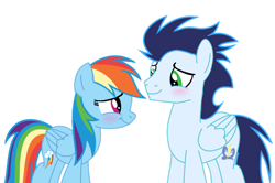 Size: 1280x849 | Tagged: safe, artist:soarindasher10, imported from derpibooru, rainbow dash, soarin', pegasus, pony, duo, female, male, mare, shipping, simple background, soarindash, stallion, straight, transparent background