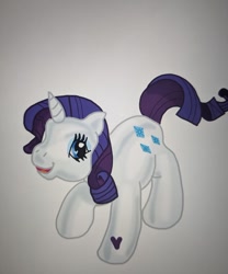 Size: 640x769 | Tagged: safe, artist:theborahaejellyfish, edit, imported from derpibooru, rarity, pony, unicorn, eyeshadow, female, g3, g4 to g3, generation leap, happy, horn, makeup, mare, open mouth, open smile, simple background, smiling, solo, white background