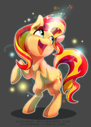 Size: 1923x2675 | Tagged: safe, artist:stepandy, imported from derpibooru, sunset shimmer, pony, unicorn, cute, female, horn, mare, shimmerbetes, so fucking happy, solo