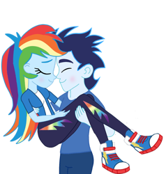 Size: 1280x1346 | Tagged: safe, artist:soarindasher10, imported from derpibooru, rainbow dash, soarin', human, equestria girls, female, male, shipping, simple background, soarindash, straight, transparent background