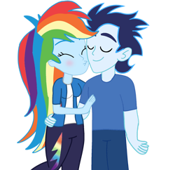 Size: 1280x1238 | Tagged: safe, artist:soarindasher10, imported from derpibooru, rainbow dash, soarin', human, equestria girls, female, male, shipping, simple background, soarindash, straight, transparent background