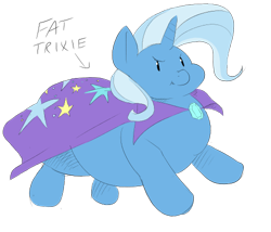 Size: 500x428 | Tagged: safe, artist:polofastter, artist:sirmasterdufel, imported from derpibooru, trixie, pony, unicorn, chibi, fat, female, horn, mare, simple background, sketch, solo, the great and bountiful trixie, transparent background