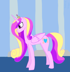 Size: 2480x2550 | Tagged: safe, artist:glacialfeather, imported from derpibooru, princess cadance, alicorn, crystal empire, folded wings, wings