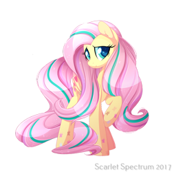 Size: 1050x1050 | Tagged: safe, artist:scarlet-spectrum, imported from derpibooru, fluttershy, pegasus, pony, beautiful, cute, female, looking at you, mare, rainbow power, raised hoof, shyabetes, simple background, solo, transparent background