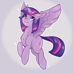 Size: 6000x6000 | Tagged: safe, artist:csox, imported from derpibooru, twilight sparkle, alicorn, pony, chest fluff, cute, female, flying, mare, smiling, solo, twiabetes, twilight sparkle (alicorn)