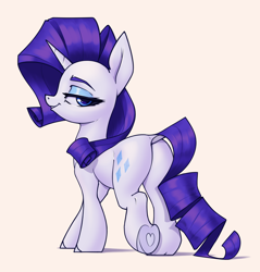 Size: 2200x2300 | Tagged: safe, artist:aquaticvibes, imported from derpibooru, rarity, pony, unicorn, butt, hoof heart, horn, looking at you, looking back, looking back at you, plot, solo, underhoof