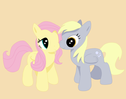 Size: 2496x1952 | Tagged: safe, artist:kraft, imported from twibooru, derpy hooves, fluttershy, beige background, boop, image, noseboop, png