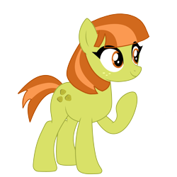 Size: 4500x4500 | Tagged: safe, artist:kraft, imported from twibooru, oc, oc:dillie dallie, base used, green coat, image, multicolored mane, orange eyes, orange mane, pickles, png, raised hoof, simple background, transparent background