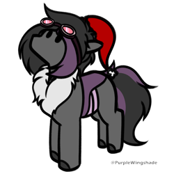 Size: 3000x3000 | Tagged: safe, artist:purple wingshade, imported from derpibooru, oc, oc only, oc:mimicry, changedling, changeling, pony, christmas, hat, holiday, santa hat, solo