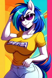 Size: 512x768 | Tagged: safe, imported from derpibooru, dj pon-3, vinyl scratch, anthro, ai content, ai generated, prompter:soulless pinkamena