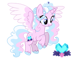 Size: 1280x990 | Tagged: safe, artist:strawberry-spritz, imported from derpibooru, alicorn, pony, crown, female, jewelry, mare, offspring, parent:princess cadance, parent:shining armor, parents:shiningcadance, regalia, solo, two toned mane