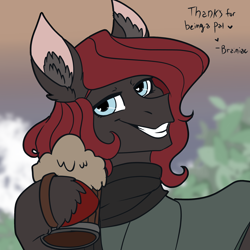 Size: 3000x3000 | Tagged: safe, artist:brainiac, imported from derpibooru, oc, oc:cerise, earth pony, alcohol, beer, christmas, holiday, male, solo, stallion, text