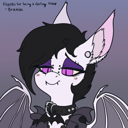 Size: 3000x3000 | Tagged: safe, artist:brainiac, imported from derpibooru, oc, oc:ebony inks, bat pony, christmas, female, holiday, mare, solo, text