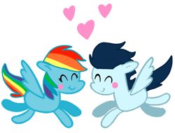 Size: 1803x1374 | Tagged: safe, imported from derpibooru, rainbow dash, soarin', pegasus, pony, female, male, mare, shipping, soarindash, stallion, straight