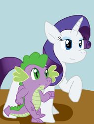 Size: 844x1108 | Tagged: safe, artist:cmara, imported from derpibooru, rarity, spike, dragon, female, male, shipping, sparity, straight