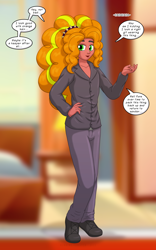 Size: 1250x2000 | Tagged: safe, artist:runningtoaster, imported from derpibooru, adagio dazzle, oc, oc only, human, equestria girls, male, solo, speech bubble, transformation, transformation sequence, transgender transformation, wig