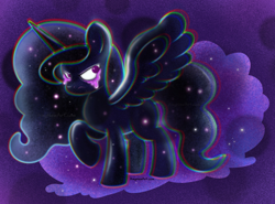 Size: 1280x946 | Tagged: safe, artist:amynewblue, imported from derpibooru, nightmare moon, princess luna, tantabus, alicorn, do princesses dream of magic sheep, crying, dream, my little pony, simple background, solo