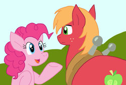 Size: 1269x860 | Tagged: safe, artist:cmara, imported from derpibooru, big macintosh, pinkie pie, earth pony, female, male, mare, stallion