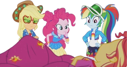 Size: 4478x2366 | Tagged: safe, edit, edited screencap, editor:mrtoonlover83, imported from derpibooru, screencap, applejack, pinkie pie, rainbow dash, sunset shimmer, human, equestria girls, background removed, not a vector