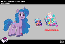 Size: 1920x1311 | Tagged: safe, imported from derpibooru, izzy moonbow, pony, unicorn, spoiler:g5, spoiler:my little pony: tell your tale, spoiler:tyts02e28, card, concept art, confetti, destiny (g5), enchantment under the sea, g5, horn, invitation, my little pony: tell your tale