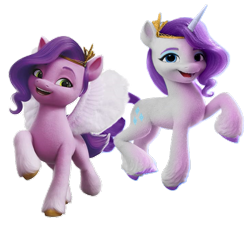 Size: 739x669 | Tagged: safe, artist:tankengine52, imported from derpibooru, pipp petals, rarity, pegasus, unicorn, g5, horn, pipp and her heroine, simple background, transparent background