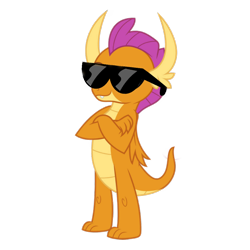 Size: 1290x1290 | Tagged: safe, artist:gaelgaming1, imported from derpibooru, smolder, dragon, dragoness, female, simple background, solo, sunglasses, transparent background