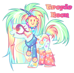 Size: 2812x2776 | Tagged: safe, artist:anno酱w, imported from derpibooru, oc, oc only, earth pony, pony, adoptable, base used, clothes, earmuffs, emoji, leg warmers, ponytail, rainbow, scarf, simple background, smiley face, socks, solo, transparent background