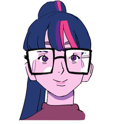 Size: 993x1080 | Tagged: safe, artist:ridovax, imported from derpibooru, sci-twi, twilight sparkle, human, equestria girls, bust, female, looking at you, ponytail, smiling, smiling at you, solo