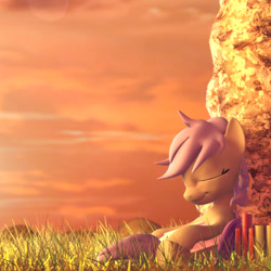 Size: 1280x1280 | Tagged: safe, artist:ludwigspectre, oc, oc only, pony, 3d, eyes closed, female, mare