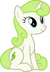 Size: 3062x4407 | Tagged: safe, artist:firlin123, minty green, pony, unicorn, the washouts (episode), .svg available, absurd resolution, background pony, cute, female, looking up, mare, simple background, sitting, smiling, solo, svg, transparent background, vector