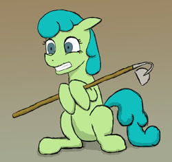 Size: 800x754 | Tagged: safe, artist:jberg18, imported from derpibooru, green jewel, pony, atg 2013, shovel, solo