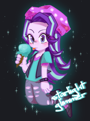 Size: 1251x1683 | Tagged: safe, artist:y-a-m-a-y-o, imported from derpibooru, starlight glimmer, equestria girls, beanie, cute, equestria girls specials, female, food, glimmerbetes, hat, ice cream, ice cream cone, looking at you, my little pony equestria girls: mirror magic, solo, that human sure does love ice cream, that pony sure does love ice cream, tongue out