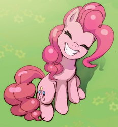 Size: 1096x1182 | Tagged: safe, artist:digiral, imported from derpibooru, pinkie pie, earth pony, pony, cute, diapinkes, eyes closed, female, grin, mare, ponk, sitting, smiling, solo