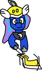 Size: 415x695 | Tagged: safe, artist:mega-poneo, imported from derpibooru, princess luna, alicorn, pony, boomerang, cutter, kirby (series), simple background, solo, transparent background