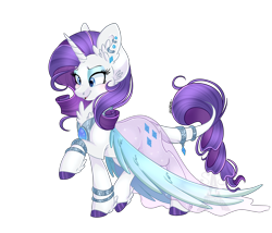 Size: 3500x3000 | Tagged: safe, artist:pvrii, imported from derpibooru, rarity, classical unicorn, pony, unicorn, clothes, cloven hooves, dress, female, fluffy, horn, leonine tail, mare, see-through, simple background, solo, tail, transparent background, unshorn fetlocks