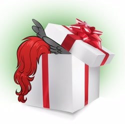 Size: 3501x3489 | Tagged: safe, artist:opalacorn, imported from derpibooru, oc, oc only, oc:void, pegasus, pony, christmas, female, gradient background, holiday, mare, present, solo