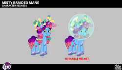 Size: 2710x1565 | Tagged: safe, imported from derpibooru, pony, unicorn, spoiler:g5, spoiler:my little pony: tell your tale, spoiler:tyts02e28, .psd available, alternate hairstyle, behind the scenes, braid, bubble, concept art, coral, enchantment under the sea, female, g5, horn, lil critter workshop, mare, misty brightdawn, my little pony logo, my little pony: tell your tale, official, rebirth misty, smiling, solo