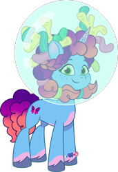 Size: 2713x3961 | Tagged: safe, imported from derpibooru, pony, unicorn, spoiler:g5, spoiler:my little pony: tell your tale, spoiler:tyts02e28, .ai available, .svg available, alternate hairstyle, braid, bubble, coral, enchantment under the sea, female, g5, horn, mare, misty brightdawn, my little pony: tell your tale, official, rebirth misty, simple background, smiling, solo, svg, transparent background, vector