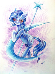 Size: 953x1276 | Tagged: safe, artist:maritimelightningp, imported from derpibooru, trixie, pony, leonine tail, solo, tail