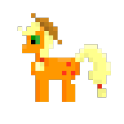 Size: 1204x1204 | Tagged: safe, imported from derpibooru, applejack, earth pony, pony, applejack's hat, cowboy hat, digital art, hat, pixel art, simple background, solo, transparent background